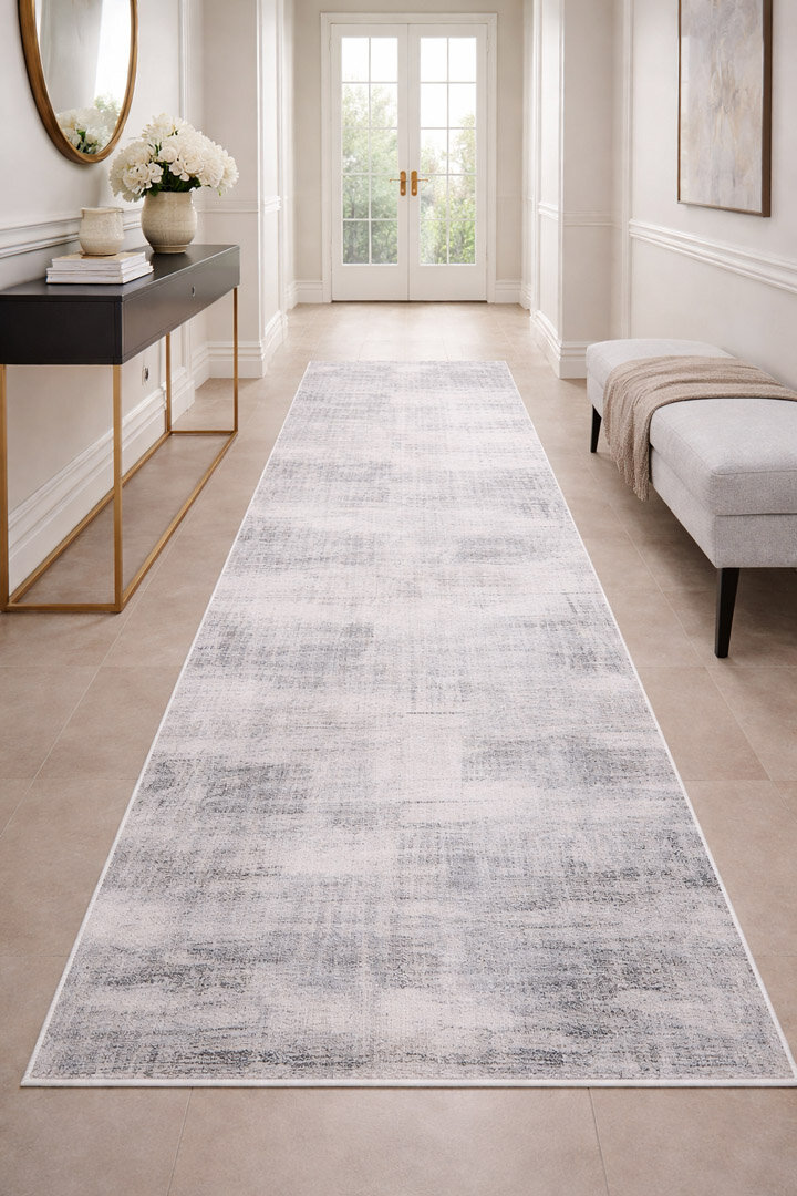 Alya Modern Tasarım Makine Yolluk Kesme Halı 20440 Gri 