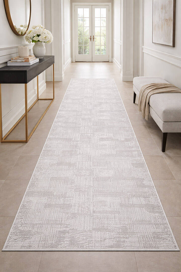Alya Modern Tasarım Makine Yolluk Kesme Halı 20440 Kemik - 1