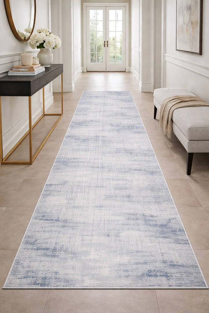 Alya Modern Tasarım Makine Yolluk Kesme Halı 20440 Mavi - 1