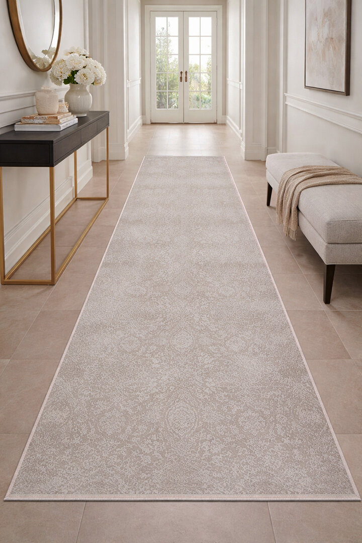 Alya Modern Tasarım Makine Yolluk Kesme Halı 29459 Kemik 