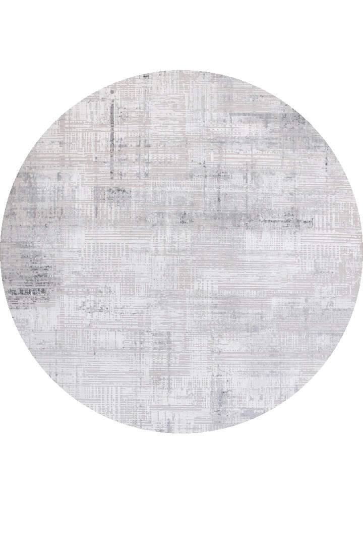 Alya Modern Tasarım Makine Yuvarlak Halı 20440 Gri 