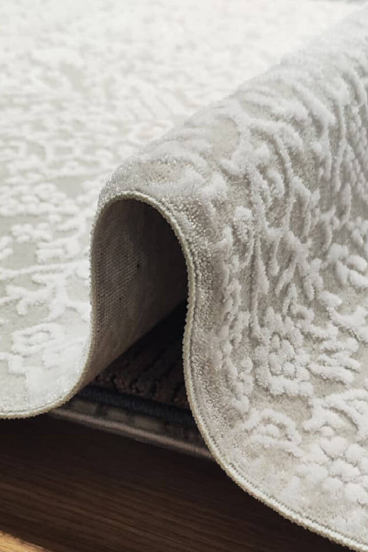 Alya Modern Tasarım Makine Yuvarlak Halı 29459 Kemik - 2