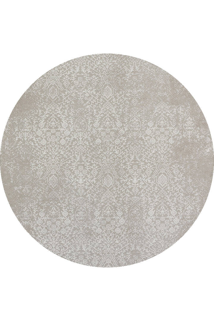 Alya Modern Tasarım Makine Yuvarlak Halı 29459 Kemik - 1