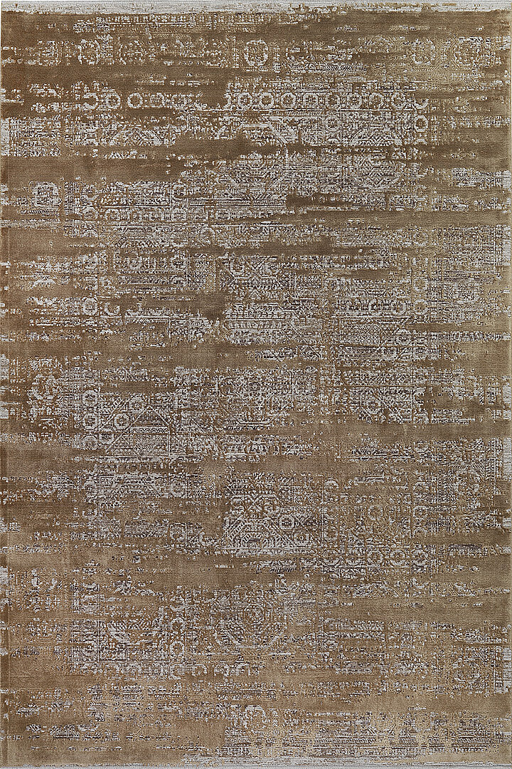 Antik Hermes Eskitme İskandinav Vintage Lüks Viskon Halı Hm01 Gold - Frenda