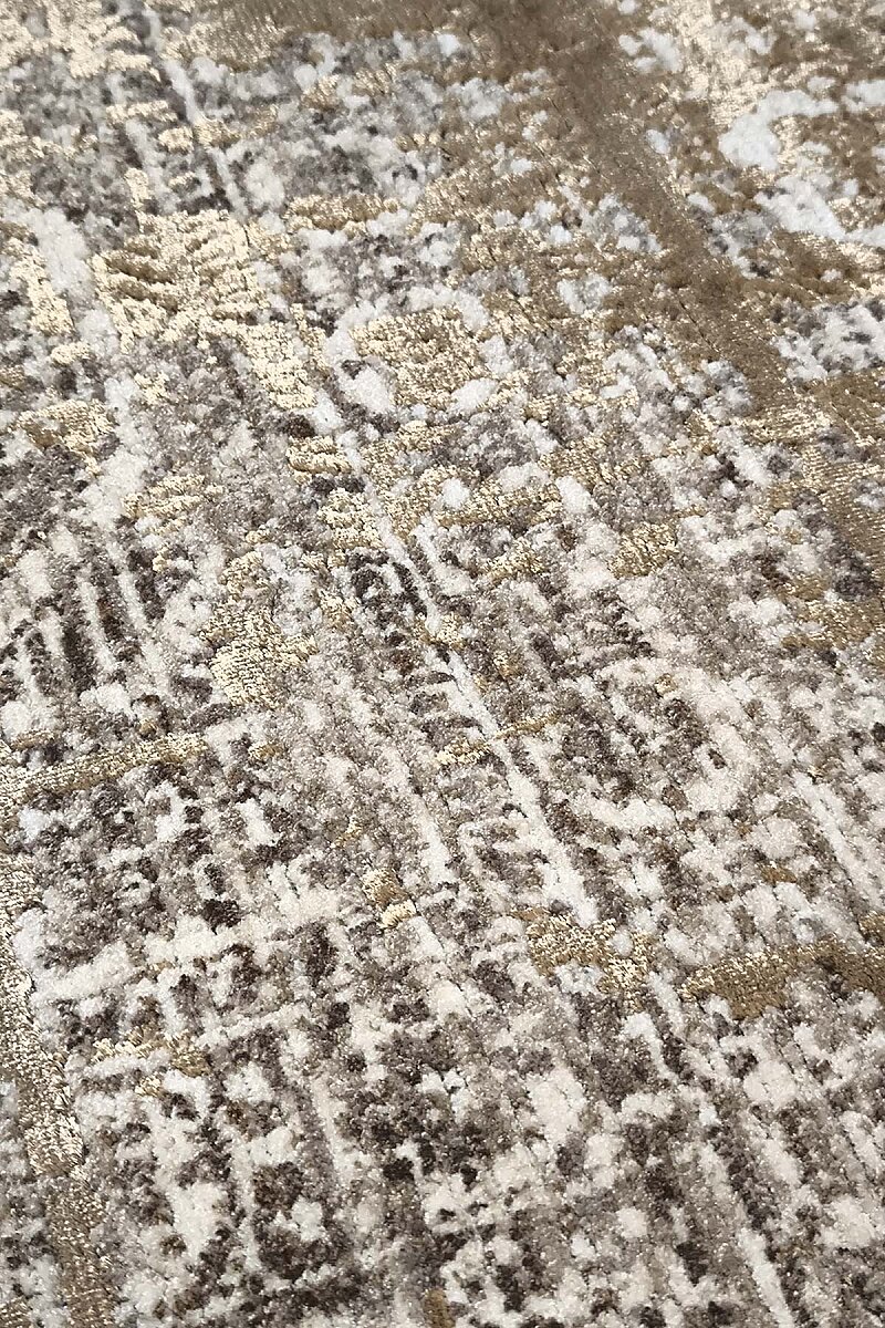 Antik Hermes Eskitme İskandinav Vintage Lüks Viskon Halı Hm01 Gold - Frenda (1)