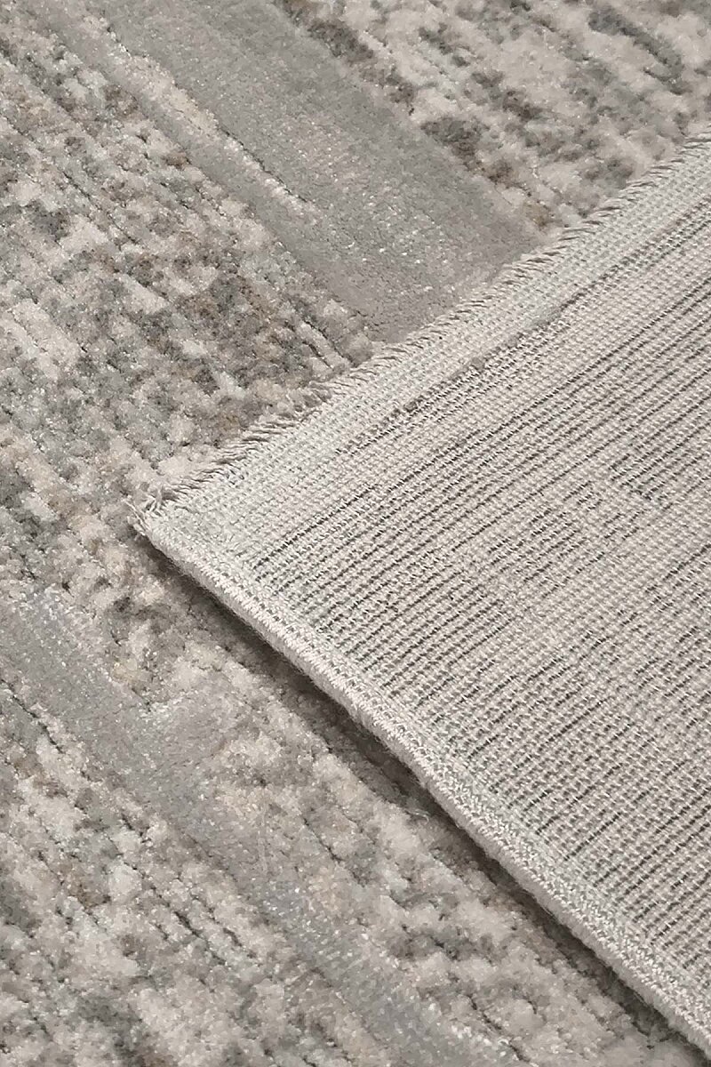 Antik Hermes Eskitme İskandinav Vintage Lüks Viskon Halı Hm01 Gri - 8