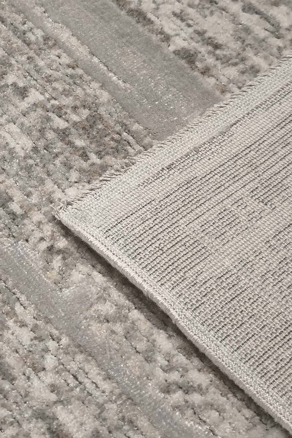 Antik Hermes Eskitme İskandinav Vintage Lüks Viskon Halı Hm01 Gri - 8