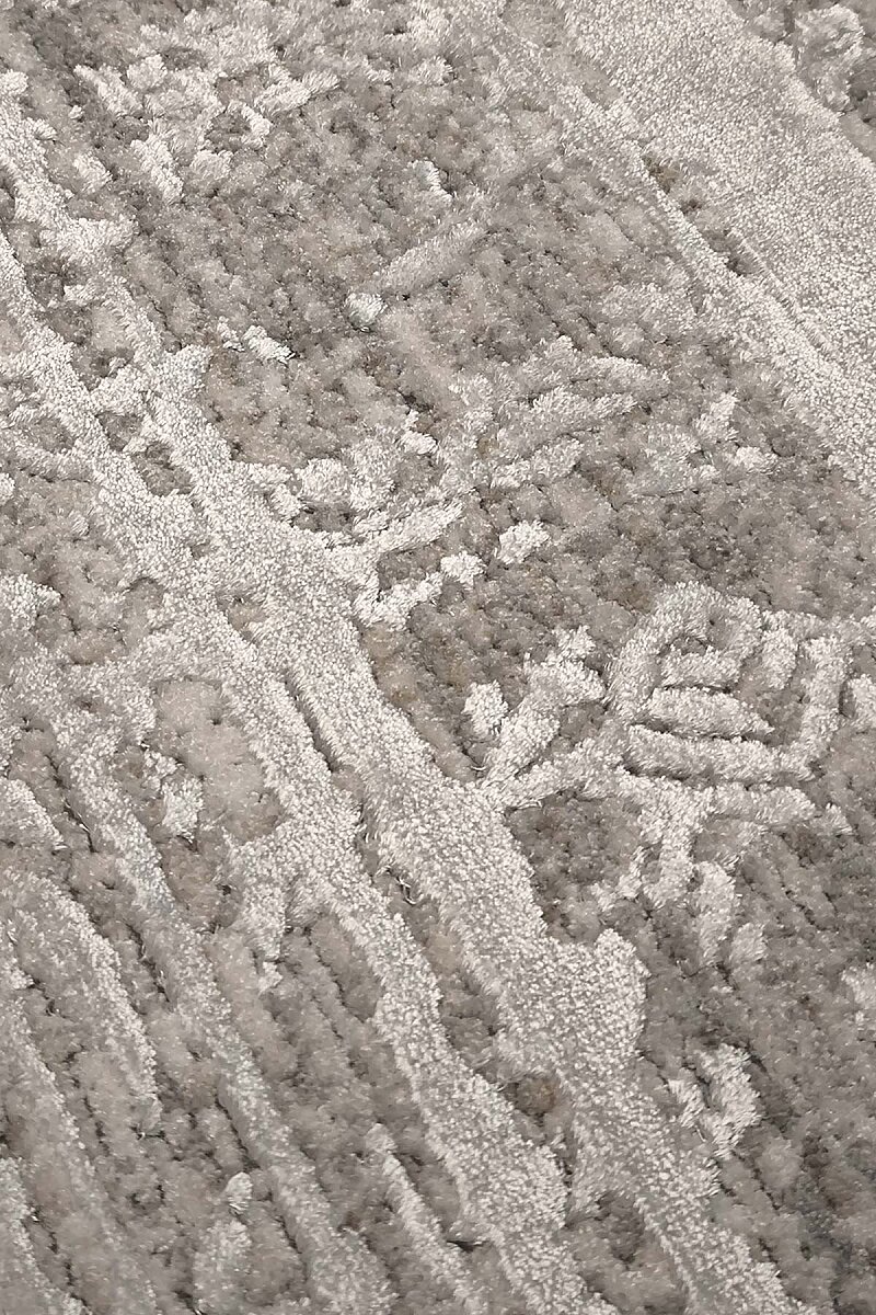 Antik Hermes Eskitme İskandinav Vintage Lüks Viskon Halı Hm01 Gri - Frenda (1)