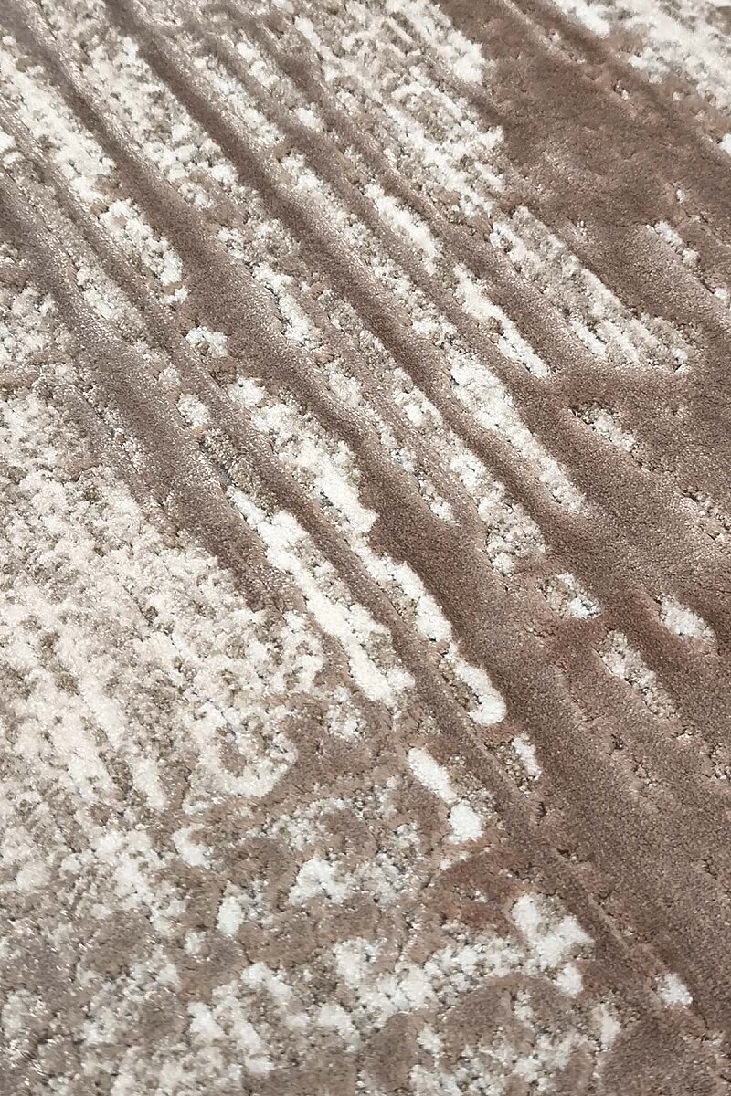 Antik Hermes Eskitme İskandinav Vintage Lüks Viskon Halı Hm01 Kahve - Frenda (1)