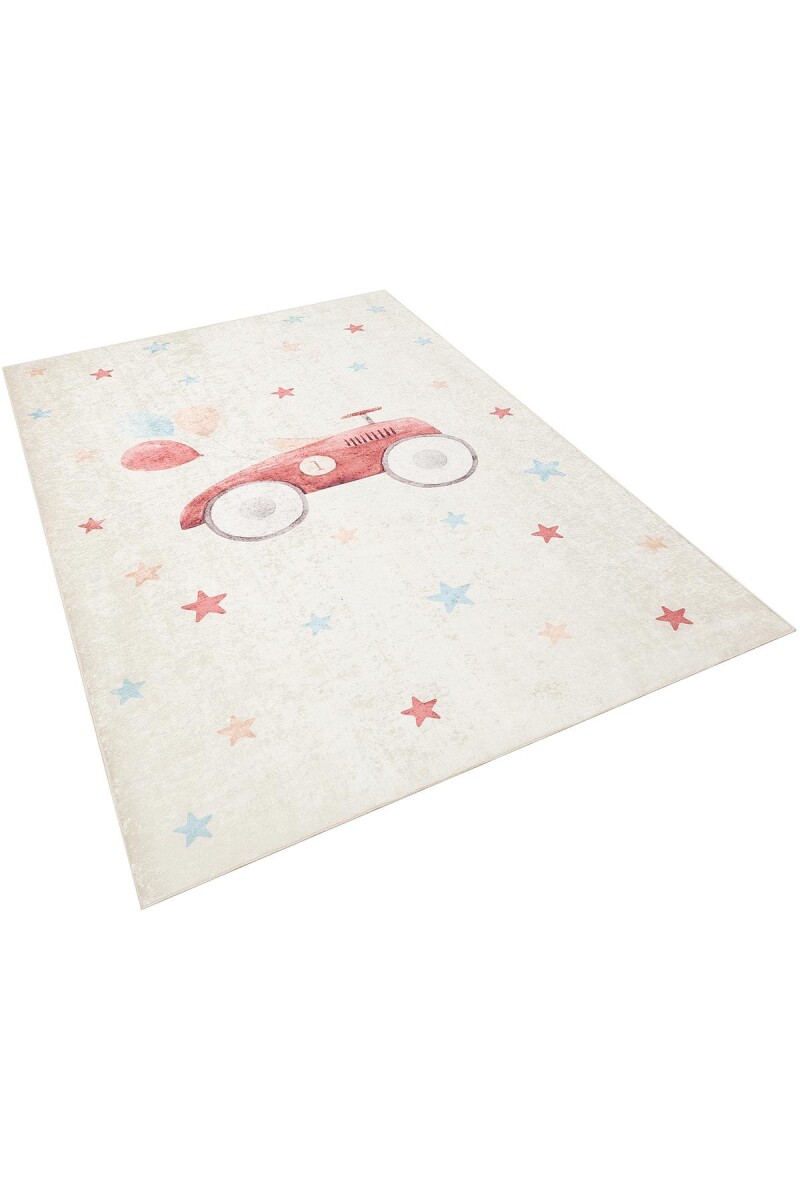 Araba Desenli Kaymaz Deri Taban Yıkanabilir Çocuk Halısı - 3