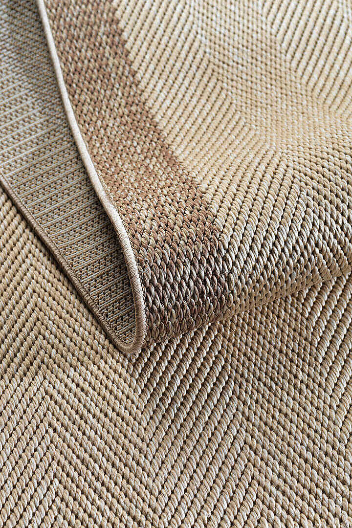 Aura Özel Ölçü Kesme Vizon Bordürlü Bej Sisal Dokuma Kolay Temizlenebilen Yolluk Halı - 7
