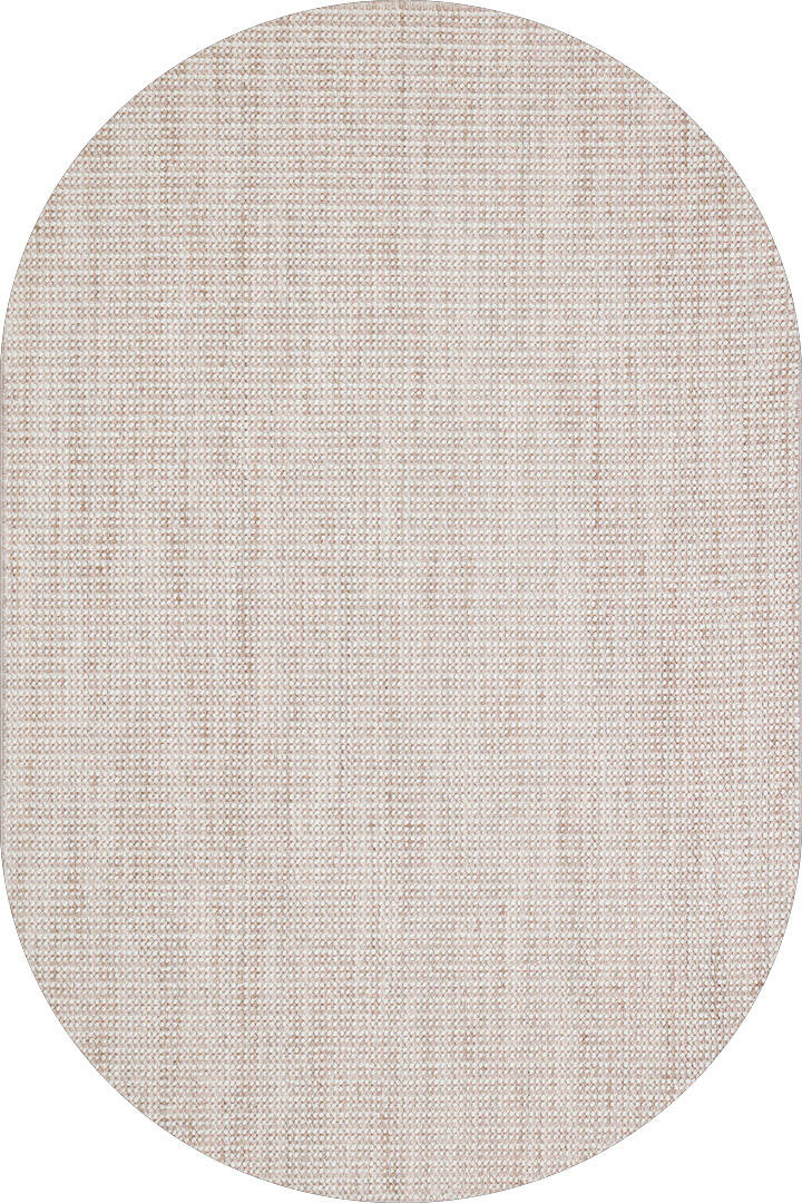 Bengal Puf Kabartmalı Yumuşak Oval Halı Bn02 Bej - 1