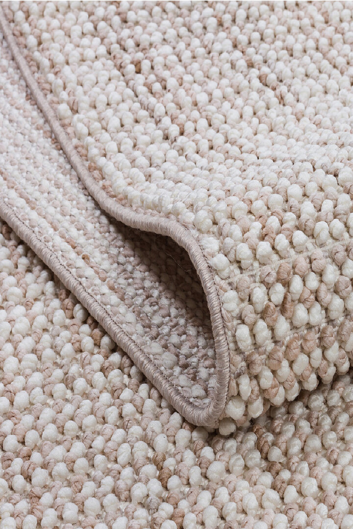 Bengal Puf Kabartmalı Yumuşak Yuvarlak Halı Bn02 Bej - 3