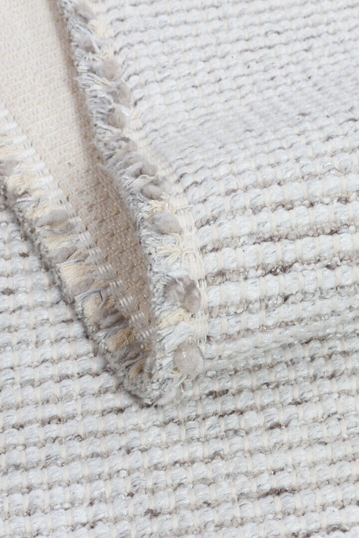 Bohem Şönil Pamuklu Jaipur Örgülü Kilim Dokuma Yuvarlak Halı Jp01 Gri - 3