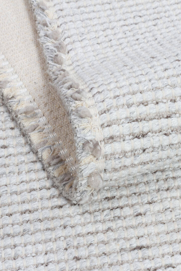 Bohem Şönil Pamuklu Jaipur Örgülü Kilim Dokuma Yuvarlak Halı Jp01 Gri - 3