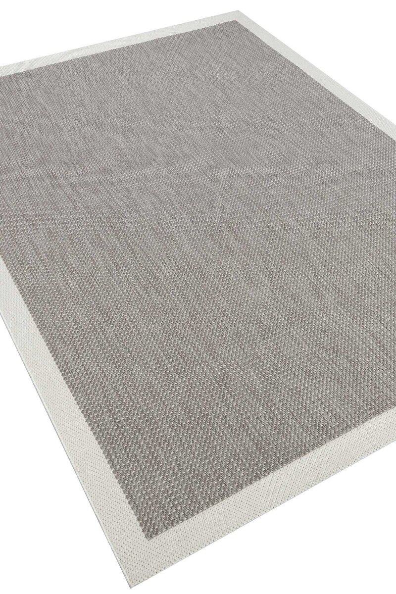 Bordürlü Antrasit Dekoratif Sisal Halı Siesta 1501 - 3