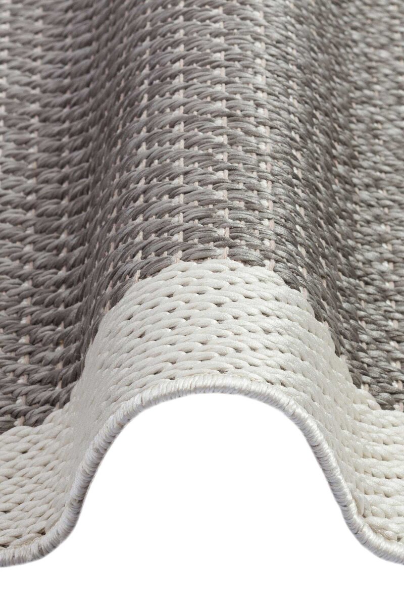 Bordürlü Antrasit Dekoratif Sisal Halı Siesta 1501 - 4