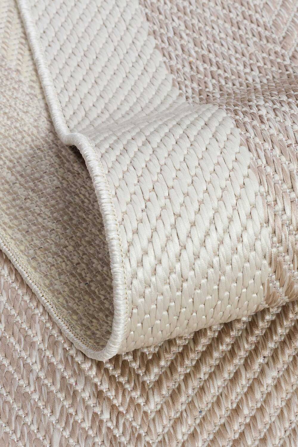 Bordürlü Bej Dekoratif Sisal Halı Siesta 1503 - 5