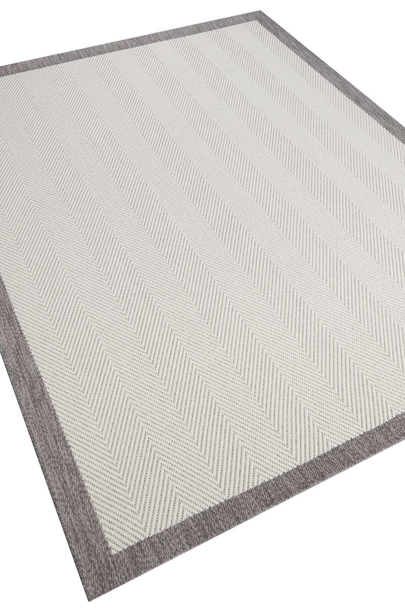 Bordürlü Gri Dekoratif Sisal Halı Siesta 1504 - 4