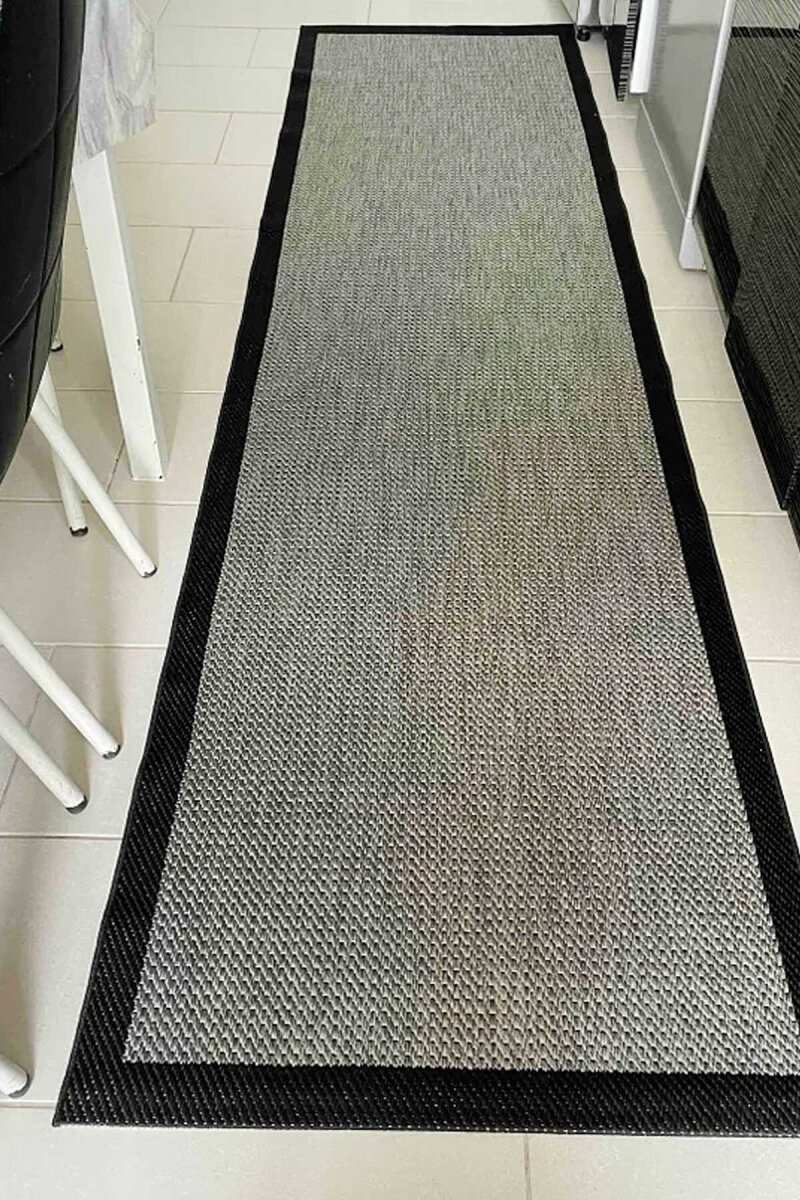 Bordürlü Siyah Dekoratif Sisal Halı Siesta 1505 - 7