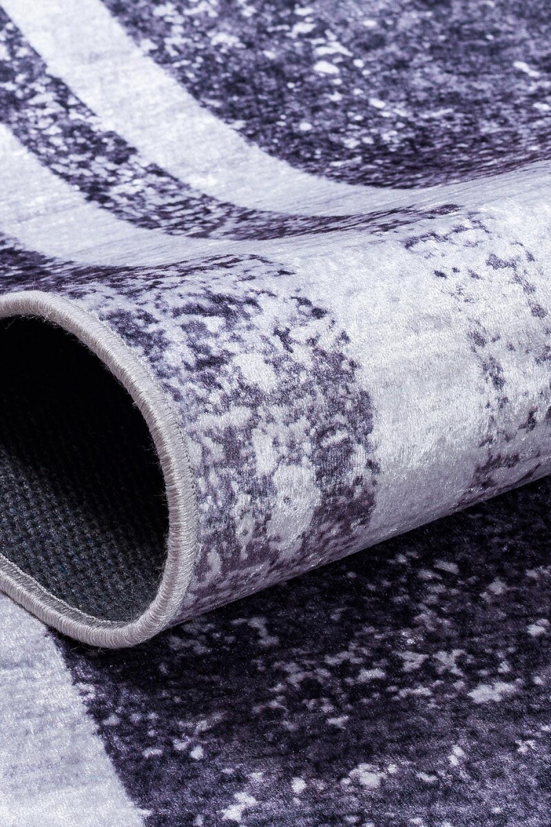 Çerçeve Desen Pamuk Taban Dijital Baskılı Halı Antrasit - 4