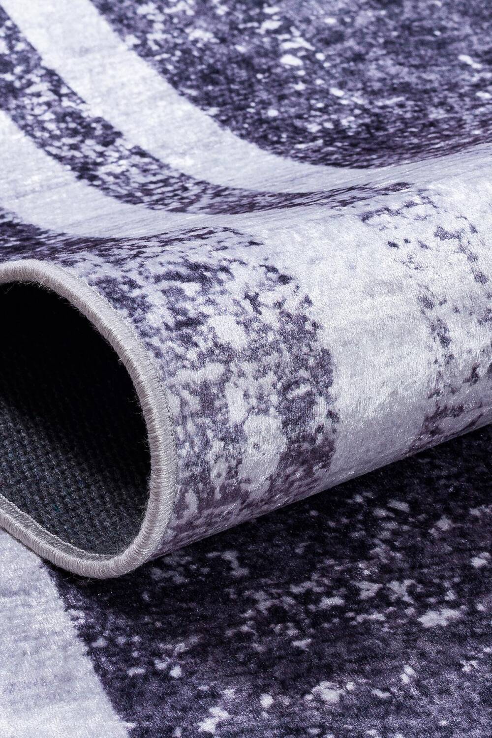 Çerçeve Desen Pamuk Taban Dijital Baskılı Halı Antrasit - 4