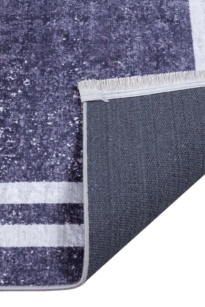 Çerçeve Desen Pamuk Taban Dijital Baskılı Halı Antrasit - 5