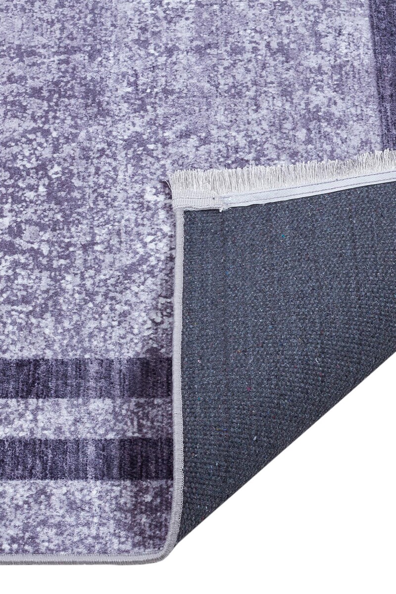 Çerçeve Desen Pamuk Taban Dijital Baskılı Halı Gri - 6