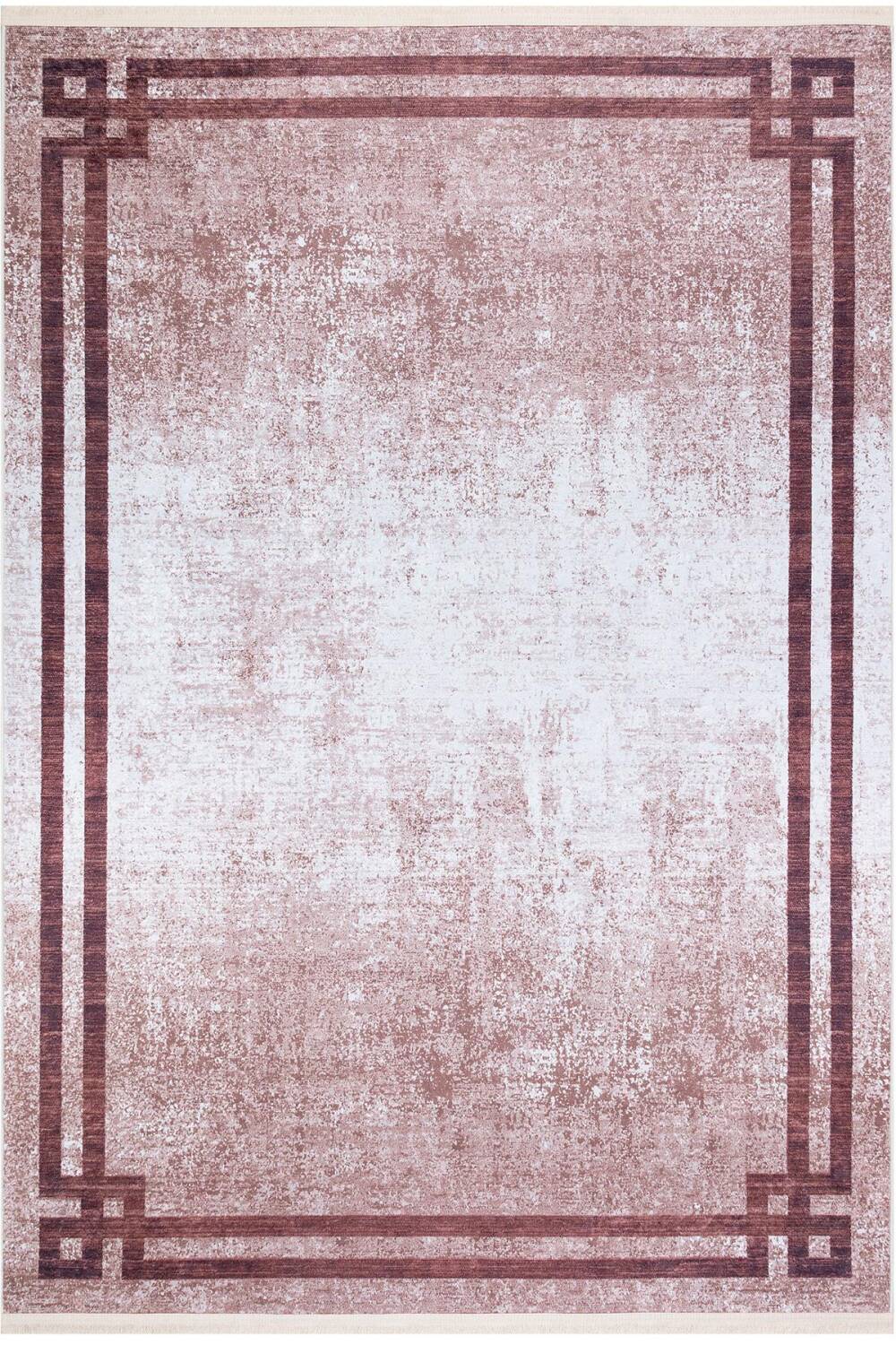 Çerçeve Desen Pamuk Taban Dijital Baskılı Halı Vizon - 1