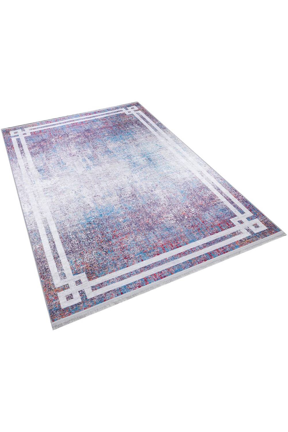 Çerçeve Desen Pamuk Taban Dijital Baskılı Halı Yeşil - 2