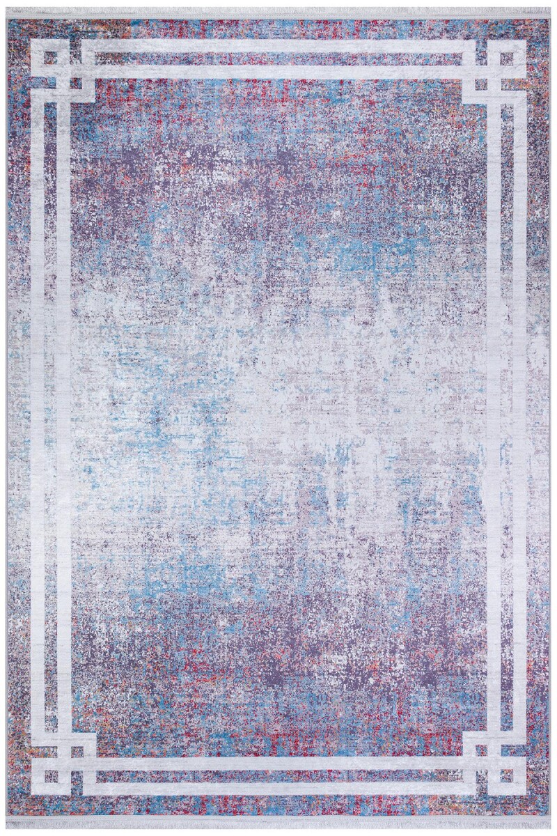 Çerçeve Desen Pamuk Taban Dijital Baskılı Halı Yeşil - Frenda