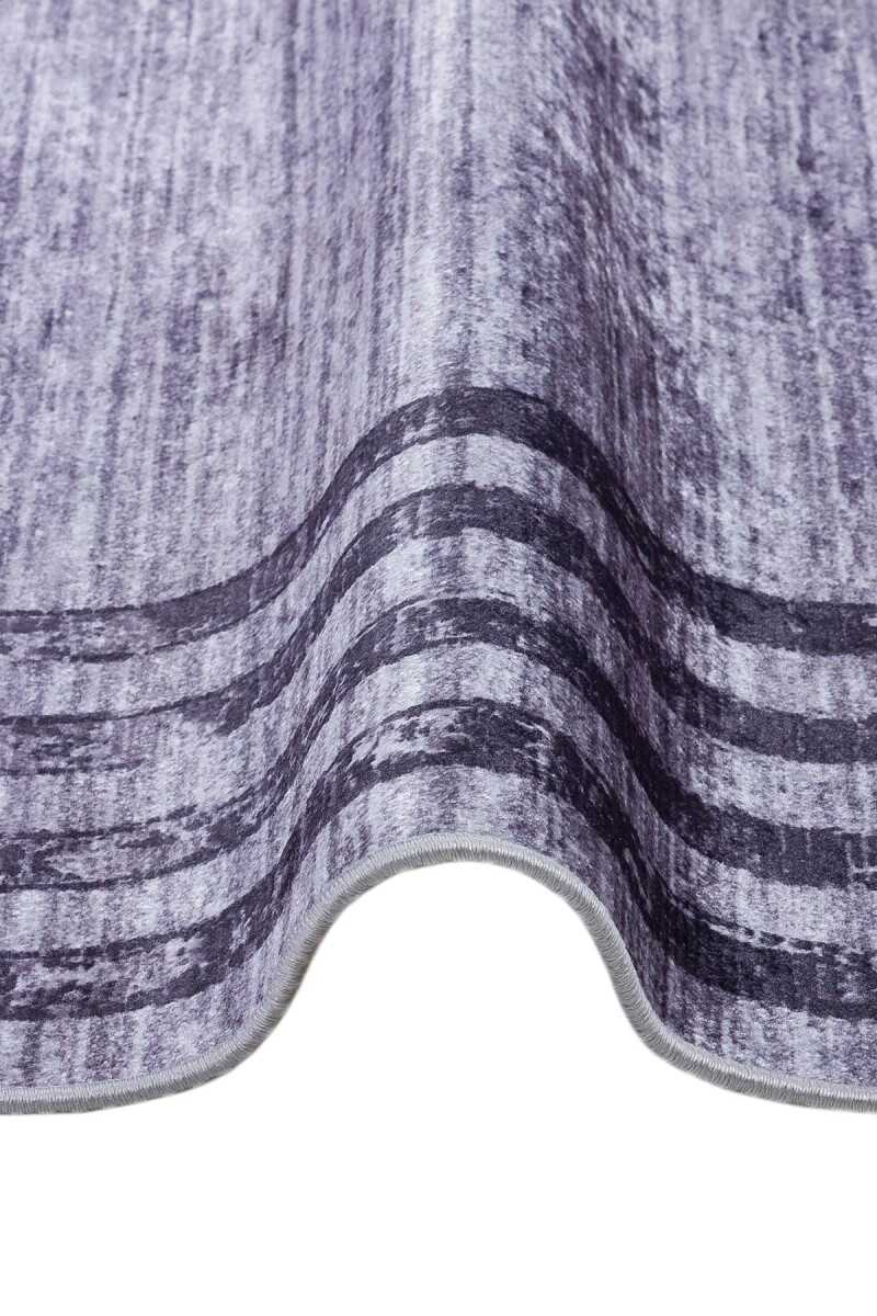 Çerçeve Desenli Dijital Baskılı Pamuk Taban Halı Antrasit - 3