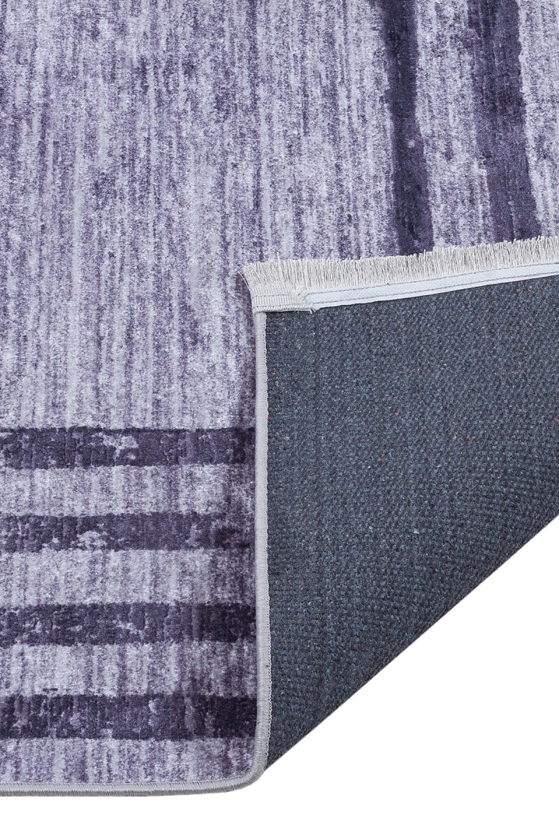 Çerçeve Desenli Dijital Baskılı Pamuk Taban Halı Antrasit - 5