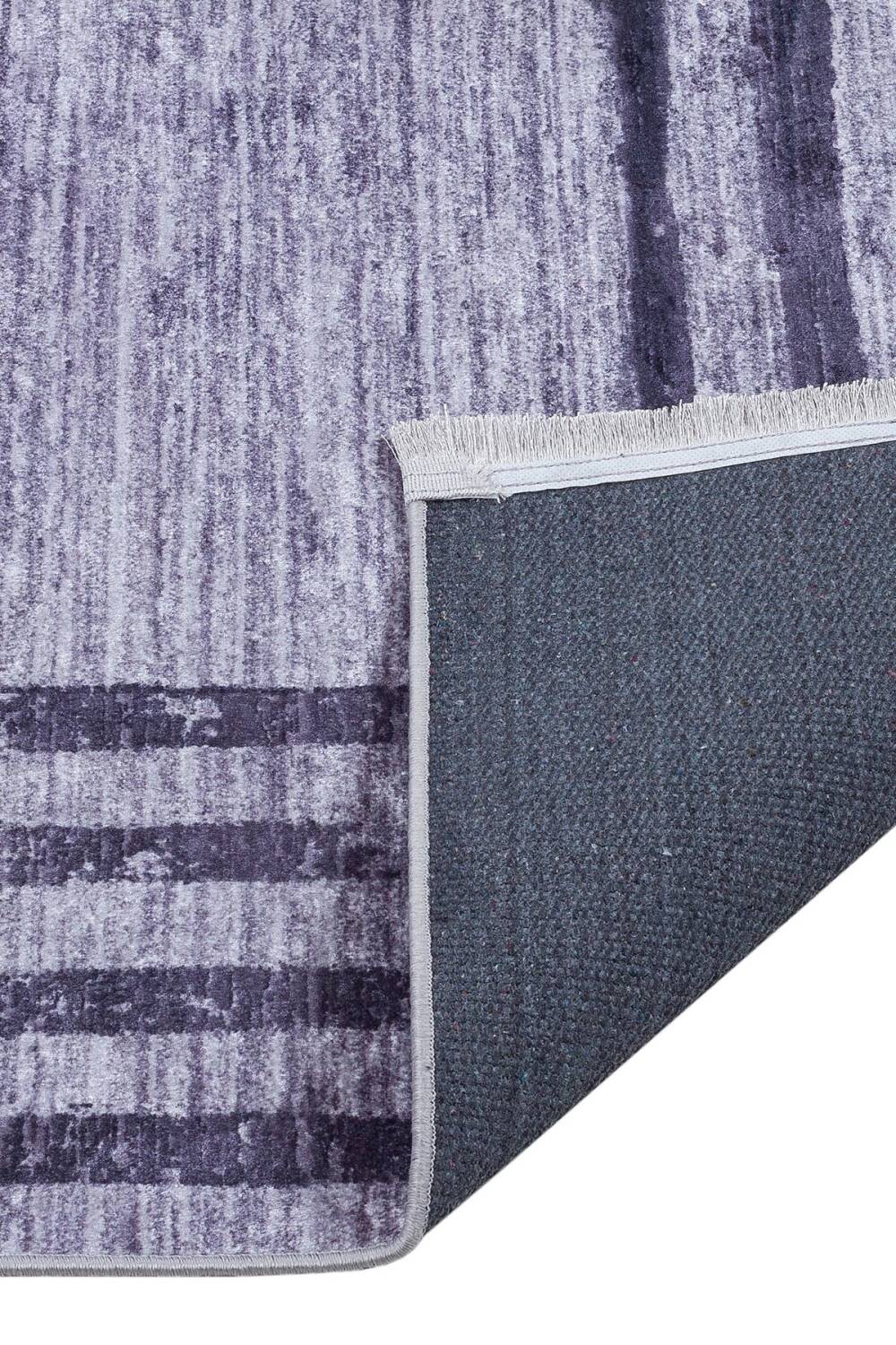 Çerçeve Desenli Dijital Baskılı Pamuk Taban Halı Antrasit - 5