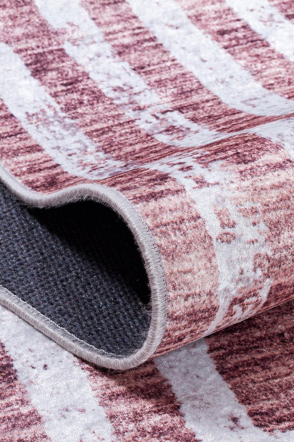 Çerçeve Desenli Dijital Baskılı Pamuk Taban Halı Vizon - 4