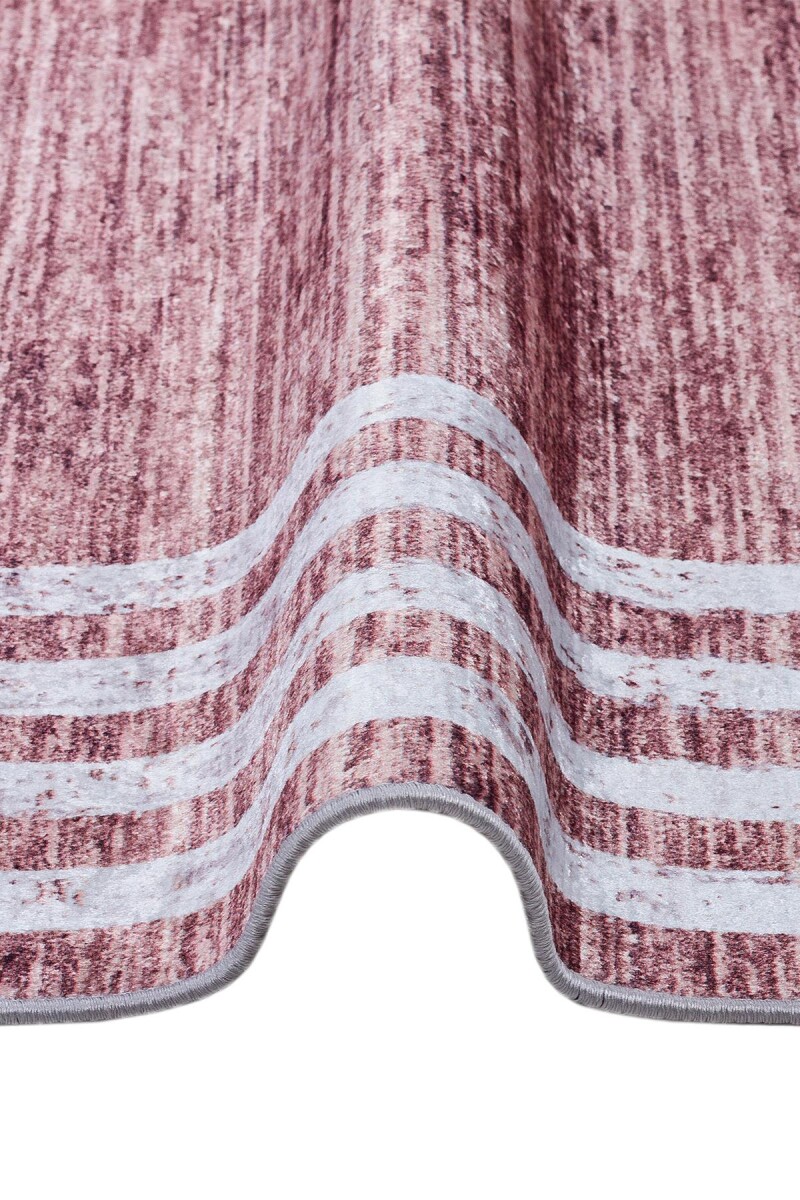 Çerçeve Desenli Dijital Baskılı Pamuk Taban Halı Vizon - 3