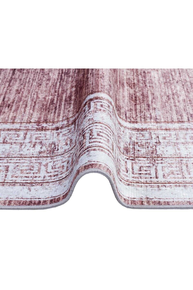 Çerçeve Desenli Pamuk Taban Dijital Baskılı Halı Vizon - 3