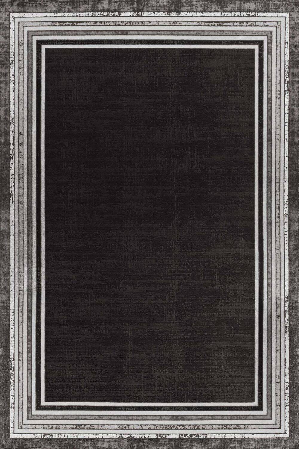 Çerçeveli Pamuk Taban Dijital Baskılı Halı Antrasit - 1