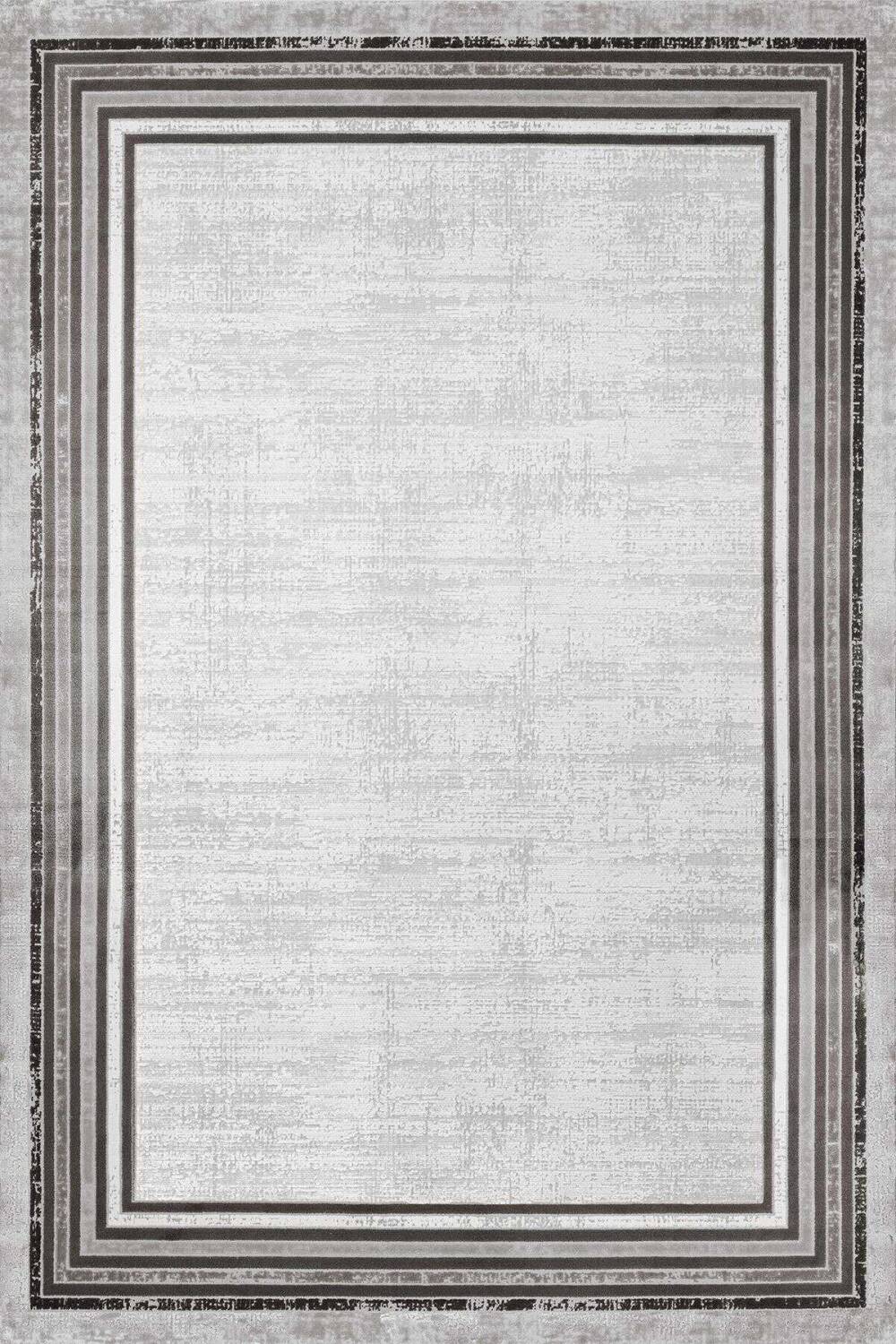 Çerçeveli Pamuk Taban Dijital Baskılı Halı Gri - 1