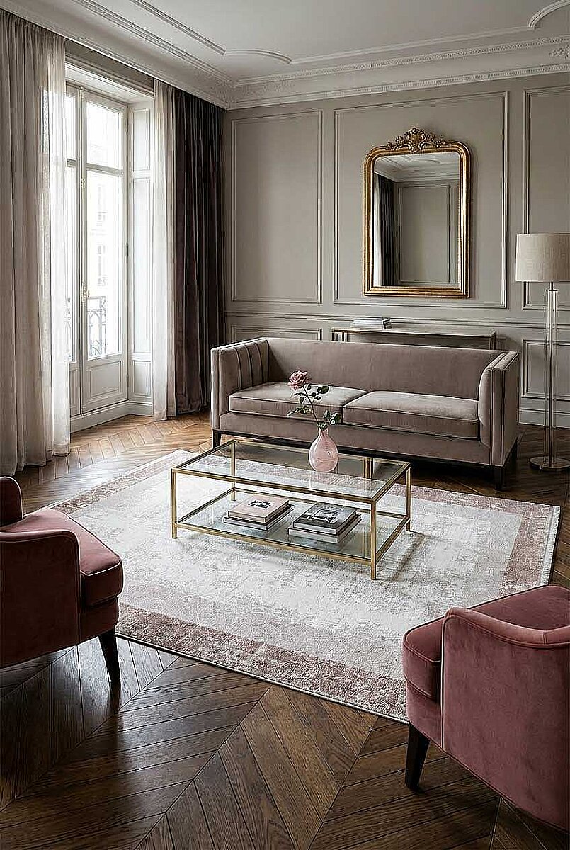 Dekoratif Palermo Klasik Çerçeveli Salon Halısı Pl01 Kahve - 3