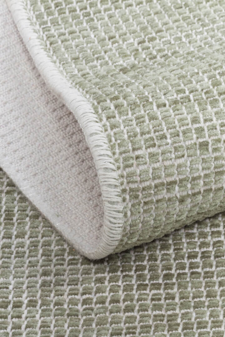 Divan Şönil Pamuklu Tek Renk Desensiz Kilim Halı Hr-1457 Yeşil - 4