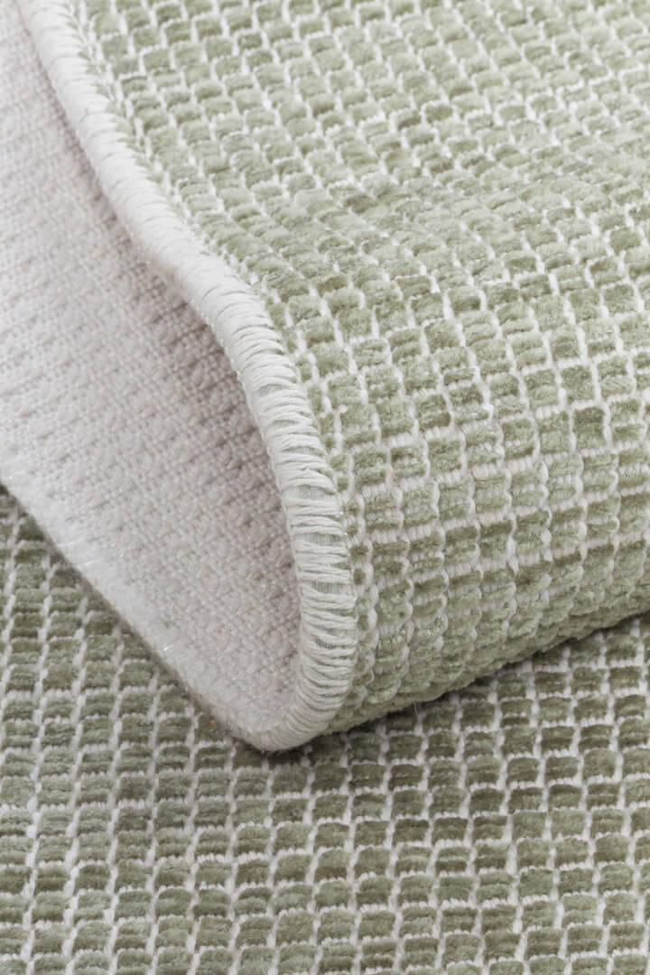 Divan Şönil Pamuklu Tek Renk Desensiz Kilim Halı Hr-1457 Yeşil - 4