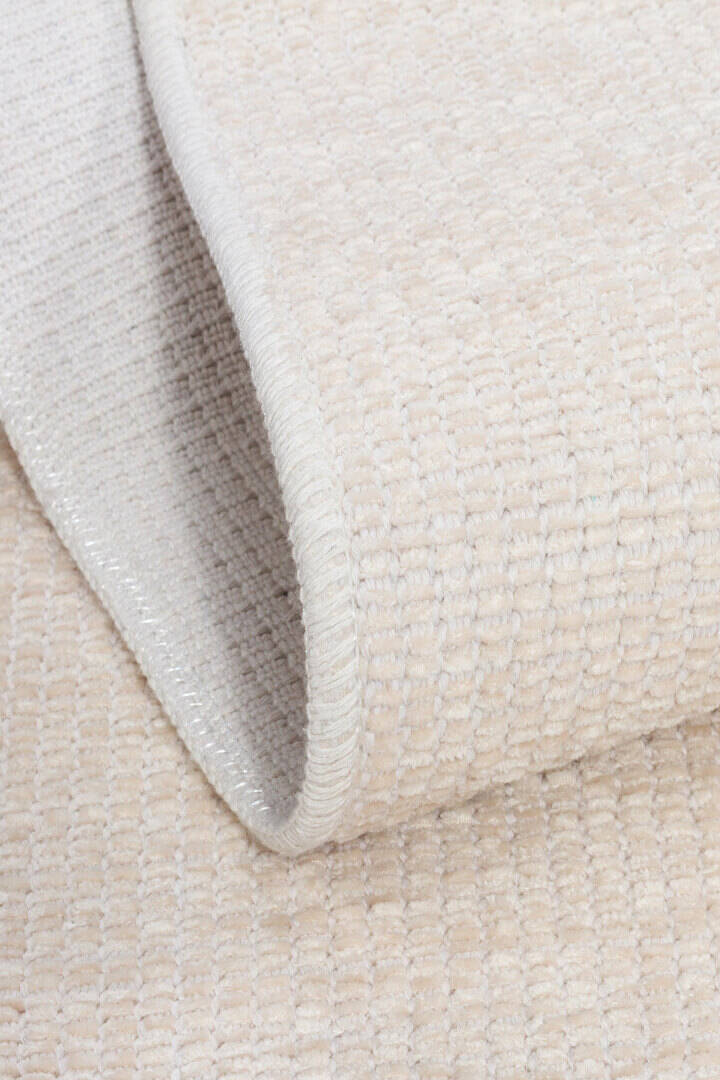 Divan Şönil Pamuklu Tek Renk Desensiz Kilim Halı Hr-1621 Krem - 3