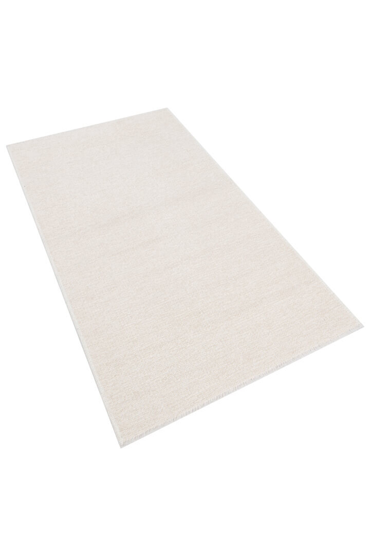 Divan Şönil Pamuklu Tek Renk Desensiz Kilim Halı Hr-1621 Krem - 2