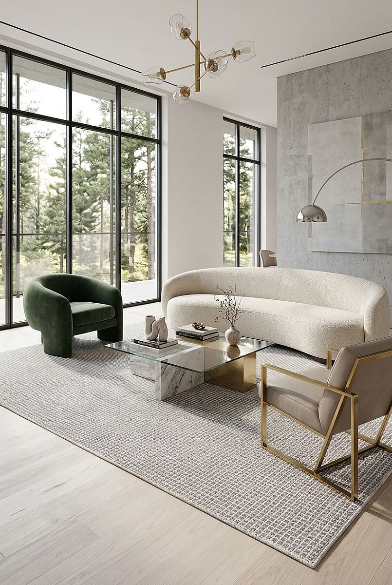 Divan Şönil Pamuklu Tek Renk Desensiz Kilim Halı Hr-5841 Açık Gri - Frenda