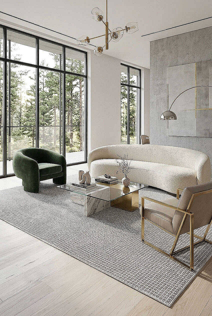Divan Şönil Pamuklu Tek Renk Desensiz Kilim Halı Hr-5841 Açık Gri - 1