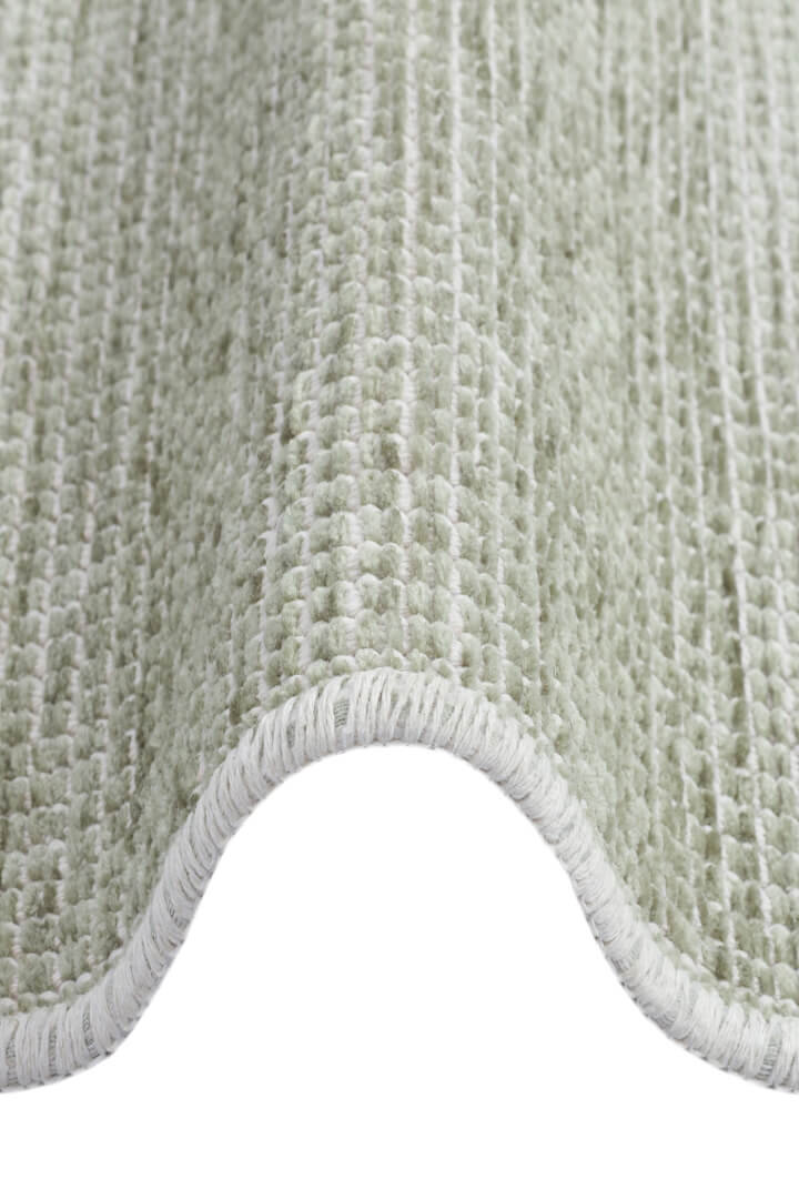 Divan Şönil Pamuklu Tek Renk Desensiz Kilim Oval Halı Hr-1457 Yeşil - 3