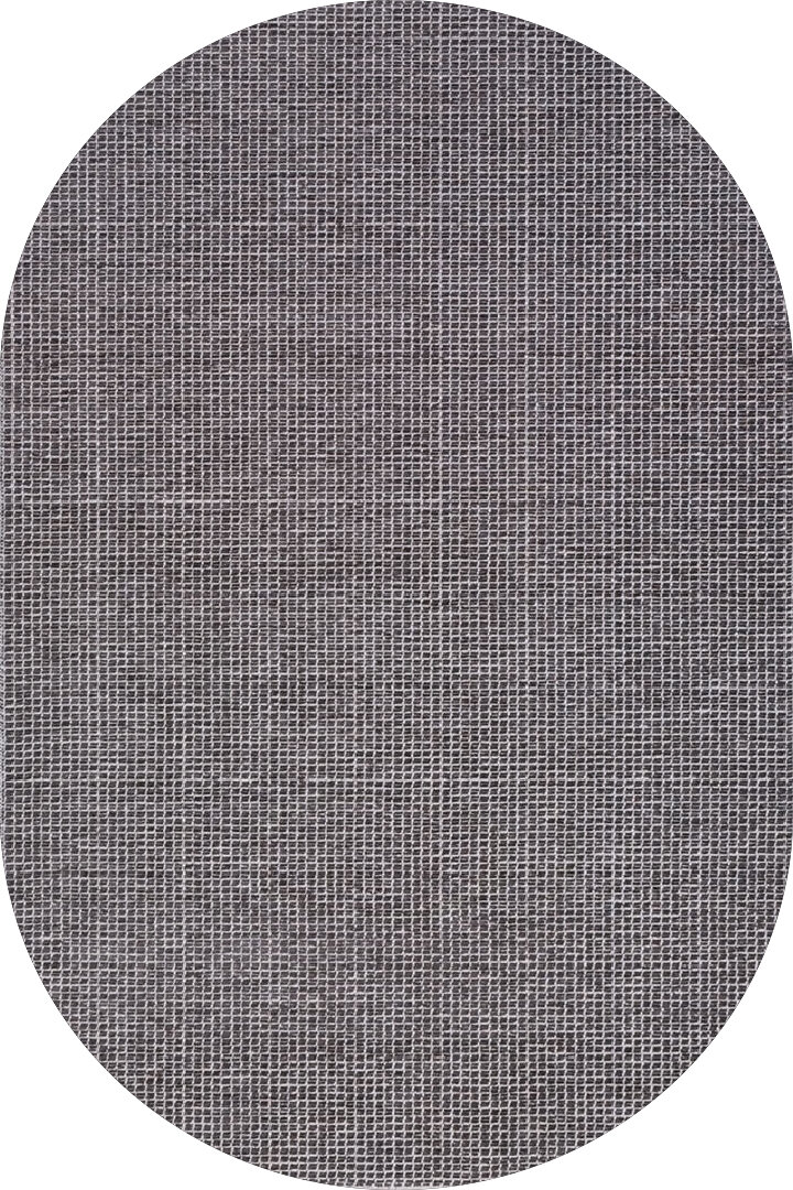 Divan Şönil Pamuklu Tek Renk Desensiz Kilim Oval Halı Hr-1941 Antrasit 