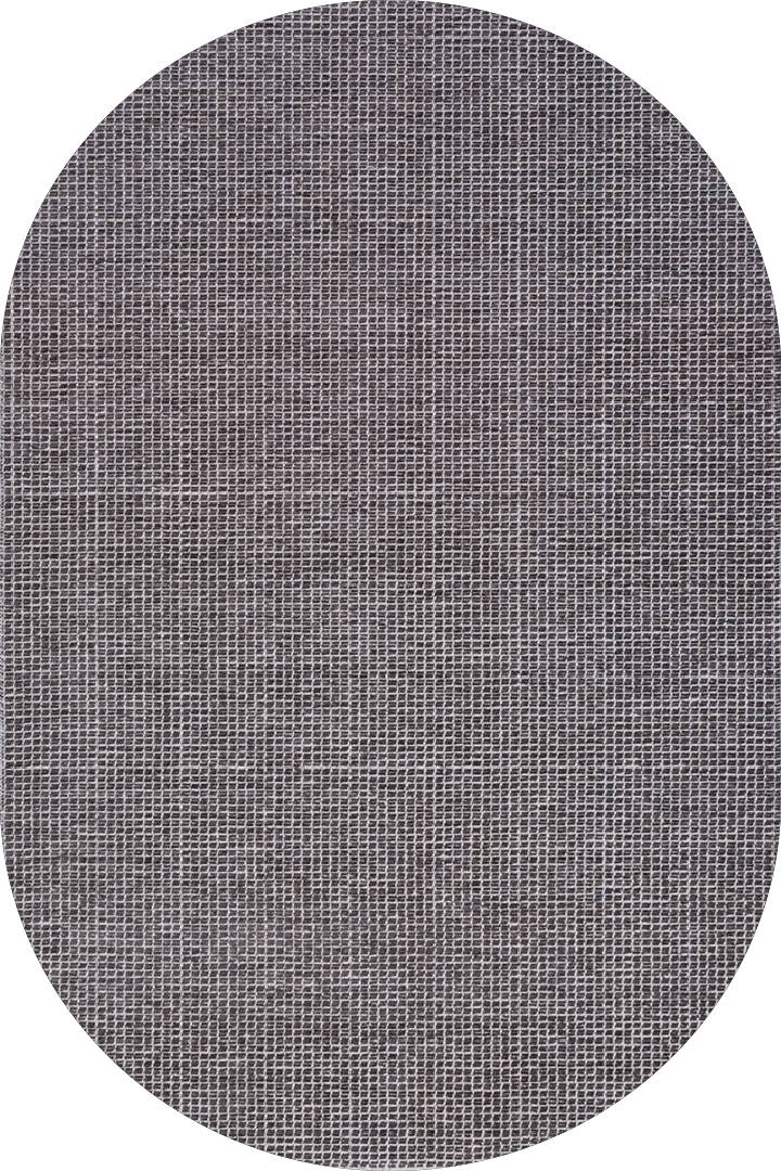 Divan Şönil Pamuklu Tek Renk Desensiz Kilim Oval Halı Hr-1941 Antrasit - 1