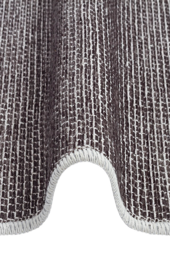 Divan Şönil Pamuklu Tek Renk Desensiz Kilim Oval Halı Hr-1941 Antrasit - 3